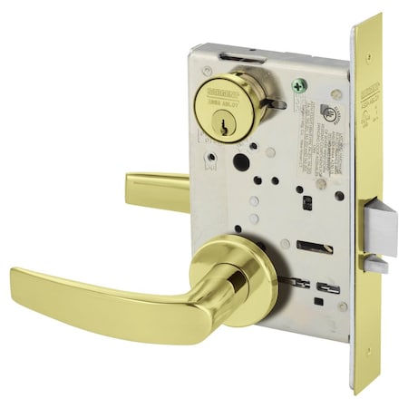 Sargent Grade 1 Classroom Mortise Lock, B - Lever, LN - Rose, Field Reversible, Conventional Cylinder, ASA S 8237 LNB 3